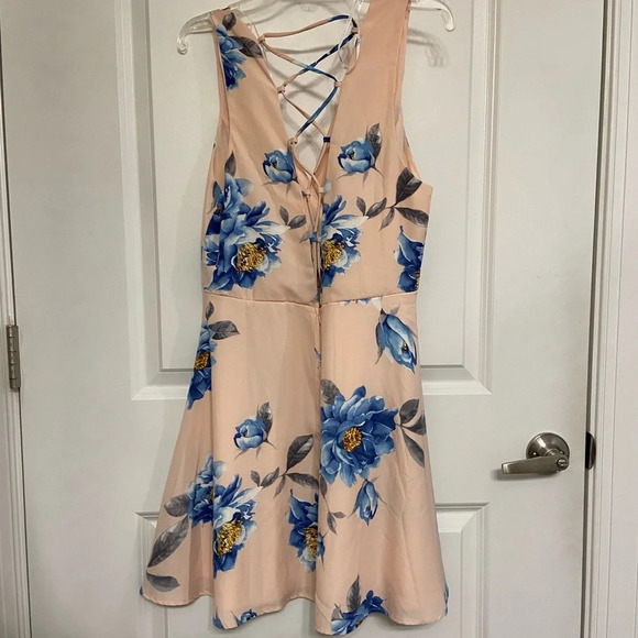 NWT Lulus Garden Walk Blush Pink Skater Dress - Picture 3 of 9